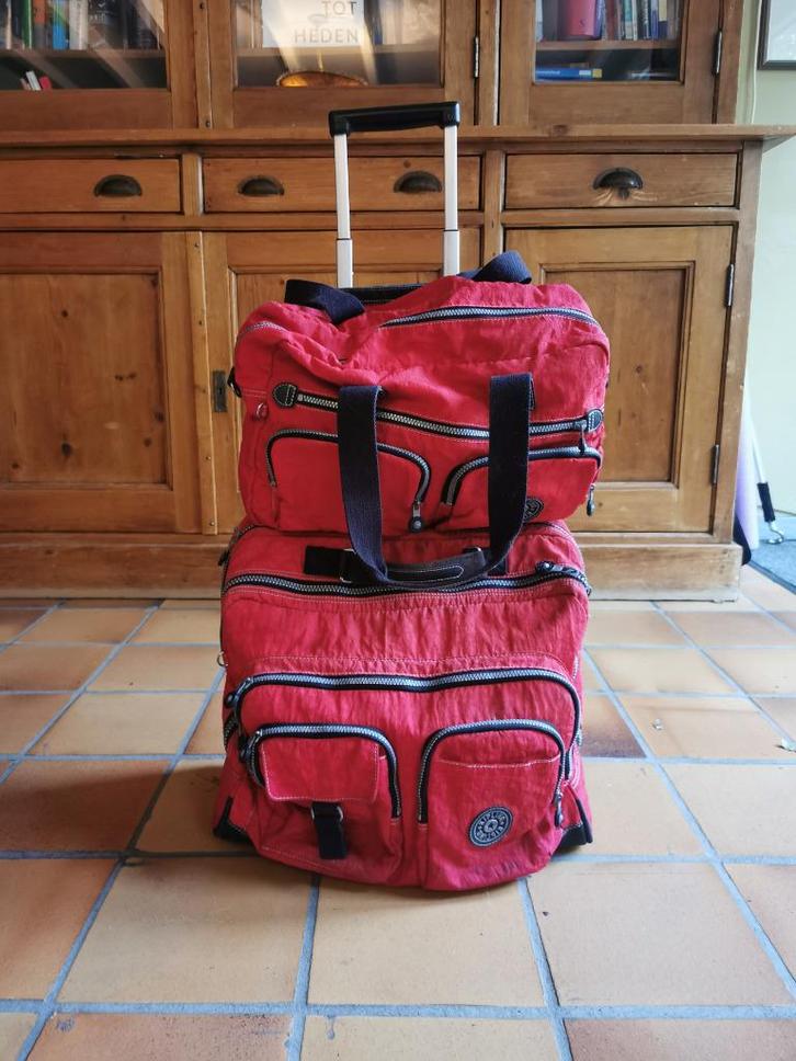 Kipling 3-in-1 Schooltrolley, Sieraden, Tassen en Uiterlijk, Tassen | Reistassen en Weekendtassen, Gebruikt, Rood, 60 tot 80 cm