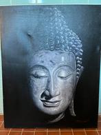 Autenthiek Balinees schilderij Buddha zwart/zilver, 75 tot 100 cm, Schilderij, Zo goed als nieuw, Oorspronkelijke maker