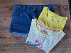 Set van korte spijkerbroek en twee shirts - 110/116, Ophalen of Verzenden, Meisje