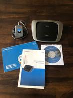 Linksys cisco draadloze router WRT160N met boekje, Computers en Software, Routers en Modems, Ophalen of Verzenden, Zo goed als nieuw