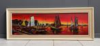 60 jaren boten verf schilderij in het avondrood schilderij, Huis en Inrichting, Woonaccessoires | Schilderijen, Tekeningen en Foto's