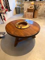 Authentieke borreltafel in goede staat, Zo goed als nieuw, Minder dan 50 cm, Eikenhout, Rond