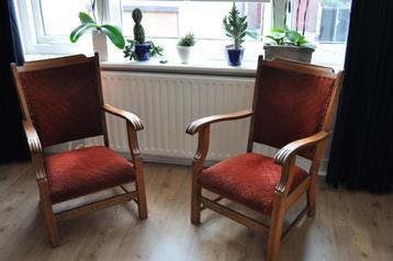 Twee vintage fauteuils uit de jaren ‘50. beschikbaar voor biedingen