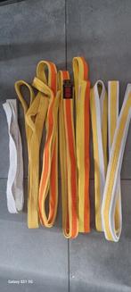 Karate Belt Band Banden Geel/Oranje/Wit met slip, Ophalen of Verzenden, Gebruikt, Judo
