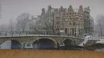 Hoek Prinsengracht en Brouwersgracht met café Papeneiland,, Oorspronkelijke maker, Nieuw, 125 cm of meer, Ophalen of Verzenden