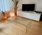 Glazen design strakke salon tafel, 100 tot 150 cm, Minder dan 50 cm, Rechthoekig, 50 tot 100 cm