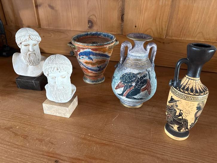 Collectie van 5 decoratieve Griekse objecten, Antiek en Kunst, Antiek | Keramiek en Aardewerk, Ophalen of Verzenden