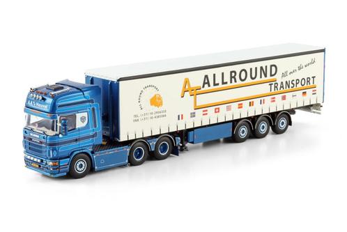 A.A. vd Heuvel; SCANIA 4 SERIES TOPLINE 6X2 TAG AXLE CURTAIN, Hobby en Vrije tijd, Modelauto's | 1:50, Nieuw, Bus of Vrachtwagen