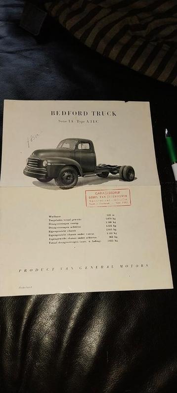 Bedford truck folder type A3LC vrachtwagen oldtimer reclame  beschikbaar voor biedingen