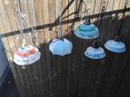 Vintage Antieke opaline hanglampen, Gebruikt, 50 tot 75 cm, Ophalen of Verzenden, Glas