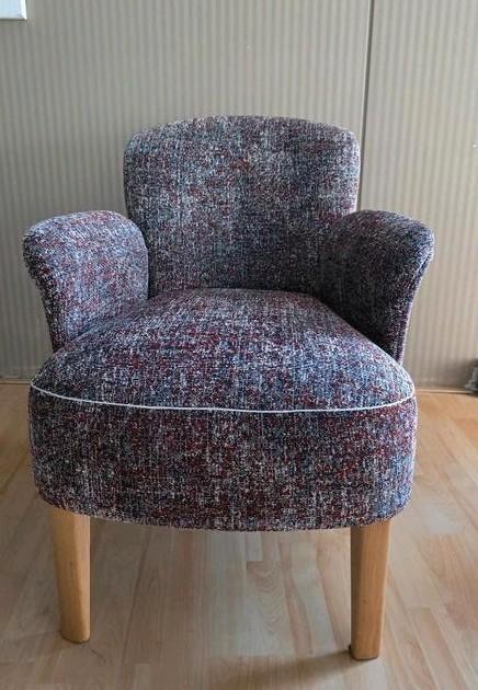 Fauteuil rood/grijs gemêleerd - Passe Partout showroommodel, Huis en Inrichting, Fauteuils, Nieuw, Hout, Stof, 50 tot 75 cm, 75 tot 100 cm