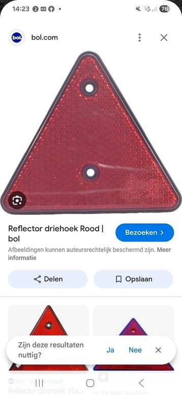 Reflectordriehoek 15,2 mm beschikbaar voor biedingen
