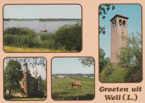 WELL Maas Kasteel Paard Kerk Groeten, Verzamelen, Ansichtkaarten | Nederland, Gelopen, Limburg, 1980 tot heden, Verzenden