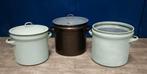Vintage metalen wasketels / plantenpotten, Gebruikt, Rond, Minder dan 25 cm, Metaal