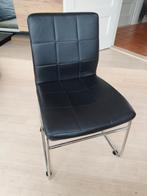 Zwarte Design Stoel met Chrome Onderstel, Zwart, Ophalen of Verzenden, Zo goed als nieuw, Metaal