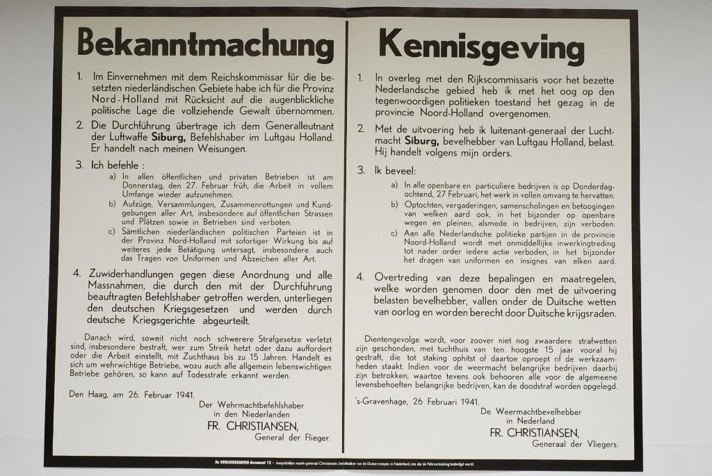 Affiche Kennisgeving Christiansen | Heruitgave 1994, Zo goed als nieuw, Verzenden, Amsterdam, Overige soorten