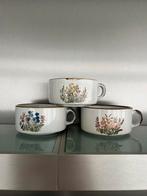 Wildflower servies 3 soepkom soep kom kommen bloemen vintage, Antiek en Kunst, Ophalen of Verzenden
