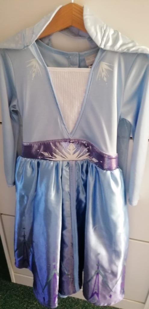 Elsa Frozen prinsessen jurk maat 116, Kinderen en Baby's, Carnavalskleding en Verkleedspullen, Zo goed als nieuw, Meisje, 110 t/m 116