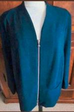 Donkerblauw tricot geribbeld vest jasje van Sommermann 54, Kleding | Dames, Grote Maten, Blauw, Trui of Vest, Sommermann, Zo goed als nieuw