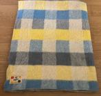Vintage Zaalberg Leiden 100% scheerwollen deken | 180 X 230, Geel, Tweepersoons, Ophalen of Verzenden, Deken of Dekbed