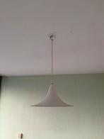 Vintage hanglamp heksenhoed wit geëmailleerd metaal, Huis en Inrichting, Lampen | Hanglampen, Vintage, Ophalen of Verzenden, Zo goed als nieuw