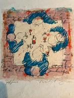 Richard Smeets - Zeefdruk "Aan Tafel", Antiek en Kunst, Ophalen of Verzenden