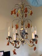 Antieke kroonluchter met glazen details, Huis en Inrichting, Lampen | Kroonluchters, Ophalen, Gebruikt, Glas