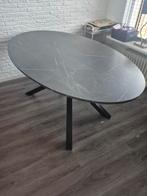 Ikea Mariendamm ovale eettafel - marmerpatroon, Ophalen, 100 tot 150 cm, Zo goed als nieuw, Vijf personen of meer