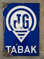 Emaille bord JG Tabak, Ophalen of Verzenden, Gebruikt, Reclamebord