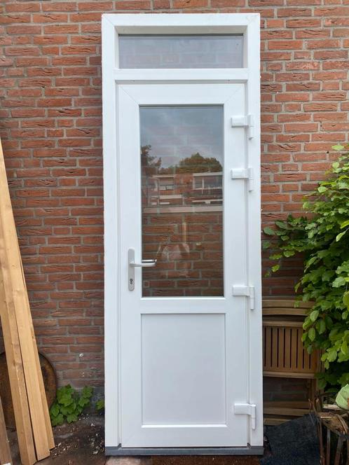 Kunststof deurkozijn met bovenlicht HR++, Doe-het-zelf en Verbouw, Kozijnen en Schuifpuien, Zo goed als nieuw, Deurkozijn, Kunststof