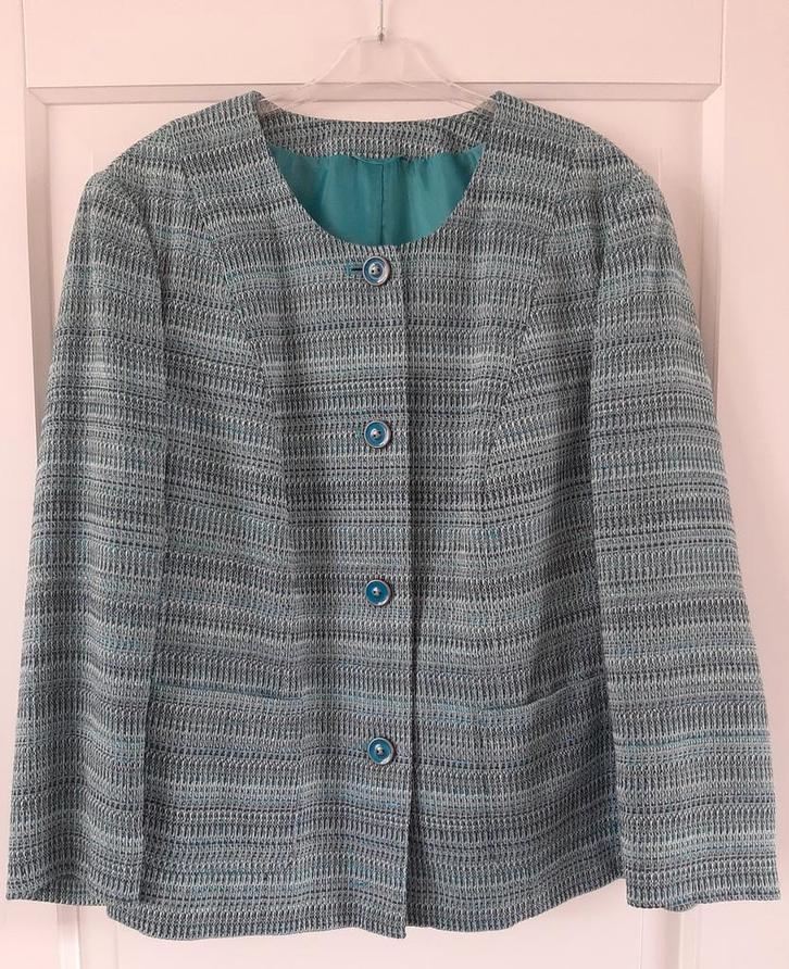 Atelier Goldner Schnitt jasje turquoise/petrol maat 54, Kleding | Dames, Grote Maten, Zo goed als nieuw, Jasje of Colbert, Ophalen of Verzenden