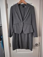 H&M jurk pak jurkpak Blazer M 38 jurk L 40 grijs kantoor wer, Maat 38/40 (M), H&M, Ophalen of Verzenden, Zo goed als nieuw