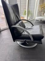 Zeer mooie zwart leren relax desing fauteuil-van Rolf Benz, Ophalen, Zo goed als nieuw, Minder dan 75 cm, 50 tot 75 cm