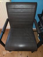 Stoelen: 2 bruin leer, 3 blauw, Huis en Inrichting, Gebruikt, Bruin, Leer, Ophalen of Verzenden