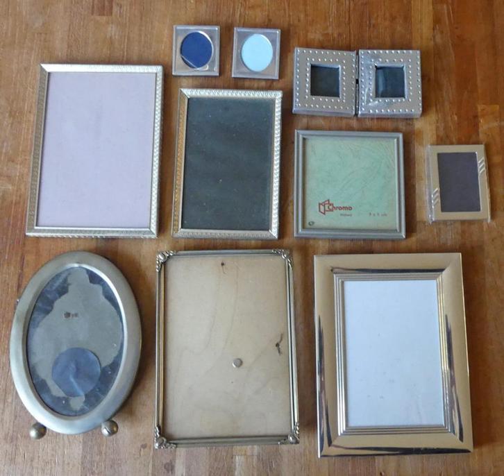 Verzameling fotolijstjes oud en nieuw fotolijsten 10x, Huis en Inrichting, Woonaccessoires | Lijsten, Gebruikt, Minder dan 50 cm