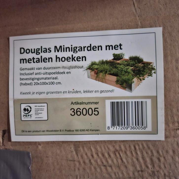 Douglas Minigarden Kweekbak - Nieuw!, Tuin en Terras, Bloembakken en Plantenbakken, Nieuw, Hout, Binnen, Balkon, Tuin, Minder dan 30 cm