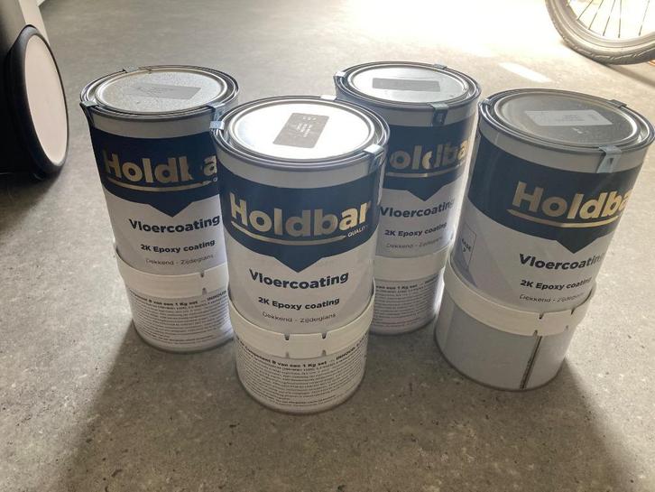 Holdbar vloercoating zijdegrijs 4 x 1 kg, Doe-het-zelf en Verbouw, Verf, Beits en Lak, Nieuw, Verf, Minder dan 5 liter, Grijs