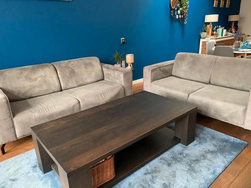 2.5 en 3 zits banken met salontafel te koop., Huis en Inrichting, Banken | Complete zithoeken, Gebruikt, Hout, Ophalen