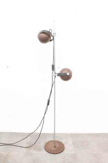 70s Vintage bollenlamp bruin vloerlamp retro Herda  beschikbaar voor biedingen
