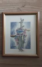 Aquarel bloemen (abstract), Minder dan 50 cm, Nieuw, Ophalen of Verzenden, Schilderij