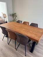 Robuuste eettafel 220x105, Ophalen, Gebruikt, 100 tot 150 cm, Eikenhout