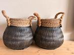 Twee rieten manden met handvatten, Huis en Inrichting, Gebruikt, Mand, Ophalen of Verzenden, Riet