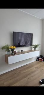 Tv-meubel hout + glanzend wit, Huis en Inrichting, Ophalen of Verzenden