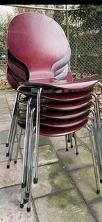 6 Vintage Bunny Stapelstoelen Bordeaux, Huis en Inrichting, Stoelen, Gebruikt, Ophalen of Verzenden, Vijf, Zes of meer stoelen