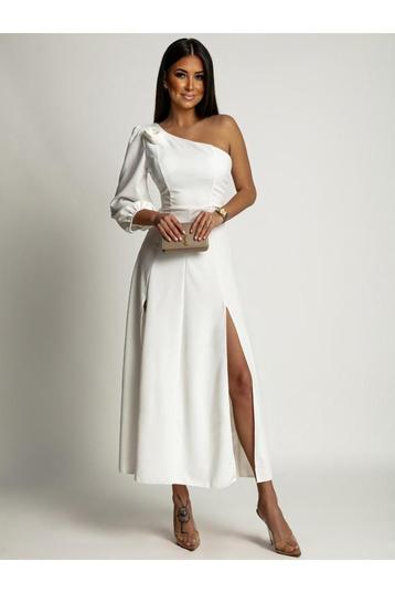 Elegante witte jurk beschikbaar voor biedingen