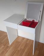 IKEA BRIMNES kaptafel bureau toilettafel wit spiegel opber, Huis en Inrichting, Tafels | Kaptafels, Ophalen, Zo goed als nieuw
