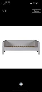 Woood bed betongrijs (snel ophalen), Ophalen, 85 tot 100 cm, Gebruikt, Lattenbodem