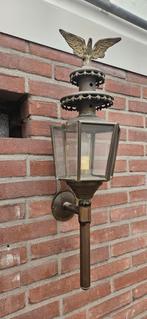 Antieke Buitenlamp met Adelaar, Ophalen of Verzenden, Gebruikt, Glas, Antiek