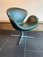 Fritz Hansen Arne Jacobsen Swan Chair , donkergroen leder, Huis en Inrichting, Fauteuils, Minder dan 75 cm, Design, Fritz Hansen
