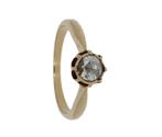 Antieke 14k gouden solitair dames ring grote roos diamant